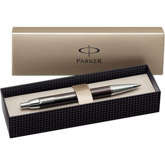 Ручка шариковая автоматическая Parker «IM Premium Metal Brown CT» 1мм, синий стержень