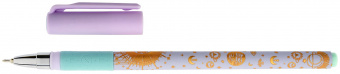 Ручка шариковая LOREX HOROSCOPE, серия &quot;Slim Soft Grip&quot;, чернила на масляной основе, круглый прорезиненный корпус, резиновый грип, синий с золотой фольгой