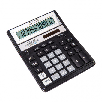 Калькулятор настольный CITIZEN SDC-888 XBK, 12 разрядов, двойное питание