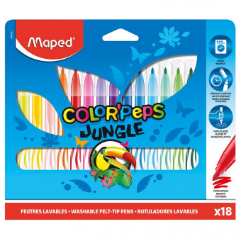 Фломастеры 18цв. "Jungle" Maped, артикул. 845421 Фломастеры 18цв. "Jungle" Maped
