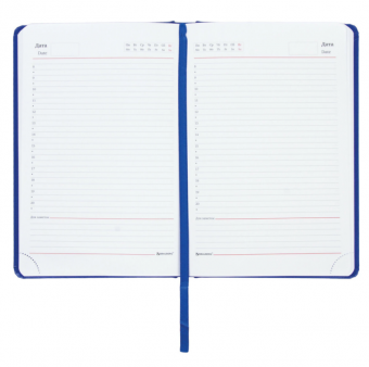 Ежедневник недатированный А5 (138x213 мм) BRAUBERG "Select", балакрон, 160 л., синий