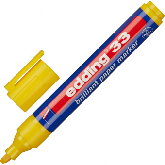Маркер перманентный пигментный Edding E-33/005 желтый (толщина линии 1,5-3 мм) скошенный наконечник