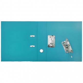 Папка-регистратор А4 75мм двухсторонний ПВХ черная/голубая Moya, плотная (тол. 2,5мм), разборная