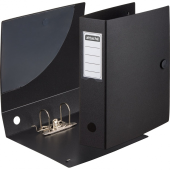 Папка-регистратор А4 80мм Attache на резинке, покрытие полиформ (пластик), цвет черный