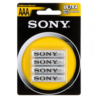 Батарейка R03 «Sony», тип AAA, Carbon-Zinc (1шт.)