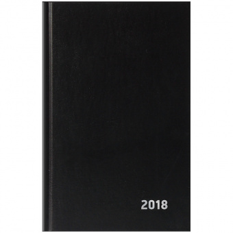 Ежедневник датированный на 2018 год, А5, бумвинил, 168 л., черный