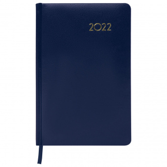 Ежедневник датированный 2022 А5 138x213 мм BRAUBERG "Select", балакрон, темно-синий