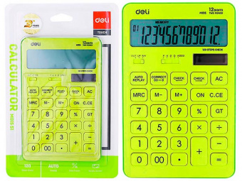 Калькулятор DELI RIO MO15 салатовый, настольный, 12-разрядный
