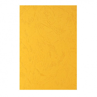Задняя обложка для переплета Office Kit А4, комплект 100 шт., тиснение под кожу, картон 230 г/м², желтая