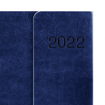 Ежедневник датированный 2022 А5 148х218 мм GALANT "Magnetic", под кожу, клапан, синий