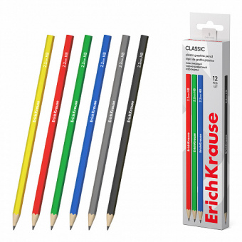 Карандаш чернографитный пластиковый ErichKrause Classic, шестигранный, HB