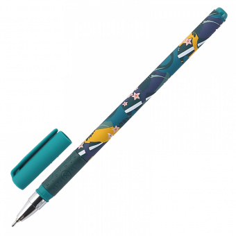 Ручка LOREX SHINE LIKE A FLOWER Grip Slim Soft, масляная, 0,5 мм, синяя