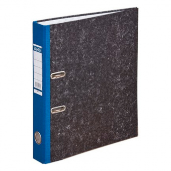 Папка-регистратор Комус, А4, с мраморным покрытием, 50 мм, синий корешок