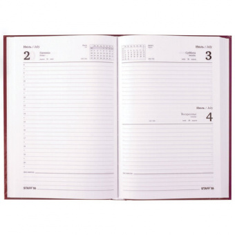 Ежедневник датированный 2022 (145х215 мм), А5, STAFF, твердая обложка бумвинил, бордовый