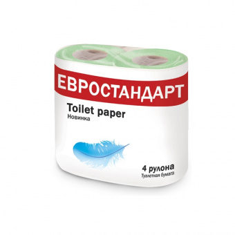Туалетная бумага «ЕвроСтандарт», 4 шт., зеленая