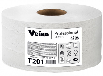 Туалетная бумага Veiro «Professional Comfort», 1 шт., белая