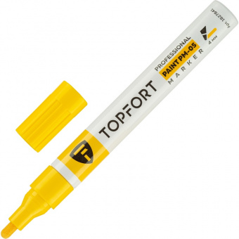 Маркер-краска лаковый TOPFORT Paint 4 мм желтый  / Комус