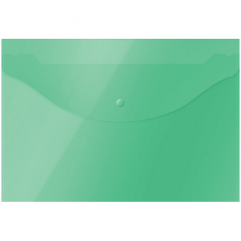 Папка-конверт с кнопкой OfficeSpace, А4, 120 мкм, зеленая