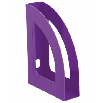 Лоток вертикальный для бумаг СТАММ "РЕСПЕКТ VIOLET", ширина 70 мм, пластик, фиолетовый