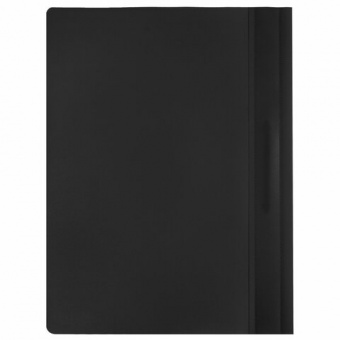 Папка-скоросшиватель BRAUBERG A4 180мкм черная с прозр. верхом, пластик