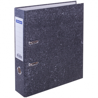 Папка-регистратор OfficeSpace А4 с мраморным покрытием, 70 мм, черная