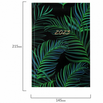 Ежедневник датированный на 2023 (145х215 мм), А5, STAFF, ламинированная обложка, "Tropical"