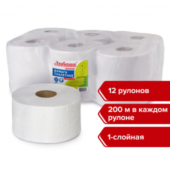 Туалетная бумага ЛЮБАША (T2) 1 слой, по 200м, (МП-40) 