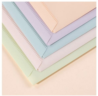 Папка-конверт на кнопке Deli Colorful ассорти пастель, А4 330*237 мм, 8мм, 0.16мм, полипропилен