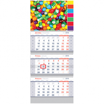 Календарь настенный квартальный на 2019 год OfficeSpace «Standart» Яркое настроение