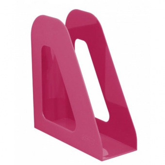 Лоток вертикальный для бумаг СТАММ «Фаворит», ширина 90 мм, розовый