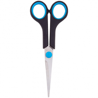 Ножницы OfficeSpace, 160 мм, эргономичные ручки, ПВХ чехол с европодвесом, черно-синие