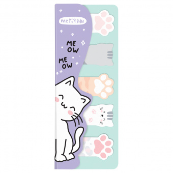 Закладки-флажки MESHU "Meow paw", 20л., европодвес