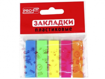 Закладки-флажки самоклеящиеся  пластиковые, 12мм × 45 мм, 5цв × 20 шт., ассорти