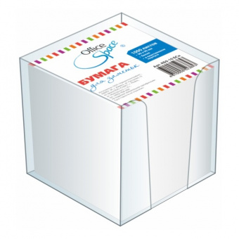 Блок для записей непроклеенный OfficeSpace, куб 9 × 9 × 9 см, белый, в боксе