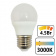 Лампа светодиодная G45, 4.5 (40) Вт, цоколь E27, «матовый шар», теплый белый свет