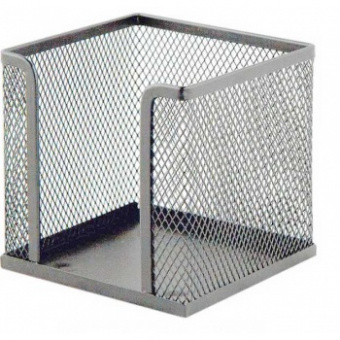 Бокс для бум. блока deVENTE" 9,5х9,5х6 см, сетчатый металлический, серый