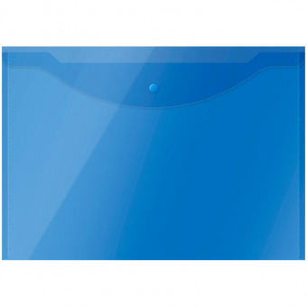 Папка-конверт с кнопкой OfficeSpace, А3, 150 мкм, полупрозрачная, синяя