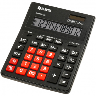 Калькулятор 12р Eleven CDB-1201 BK/RD черный/красн