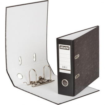 Папка-регистратор А5 75мм горизонт. МАЛЫЙ ФОРМАТ (148×210 мм), покрытие бумага, черная, ATTACHE