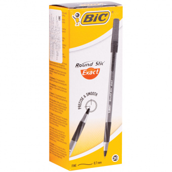 Ручка шариковая BIC «Round Sric Grip», 0.7 мм, стержень черный