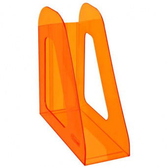 Лоток вертикальный для бумаг СТАММ «Фаворит», ширина 90 мм, тонированный, оранжевый