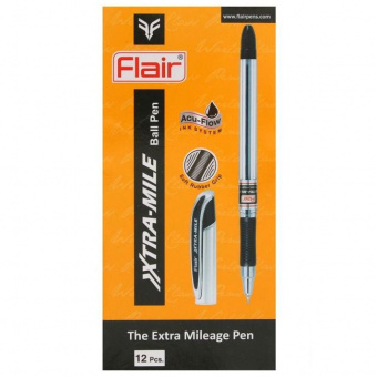 Ручка шариковая Flair XTRA-MILE маслянный игольчатый черный стержень,  узел 0,7мм/ линия 0,4мм  (аналогSello и Piano Maxriter)