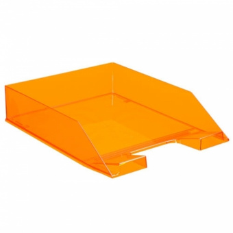Лоток горизонтальный для бумаг СТАММ «Каскад», тонированный, оранжевый
