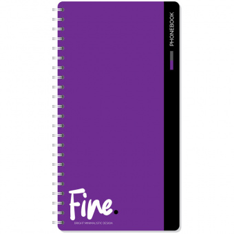 Телефонная книга OfficeSpace «Моноколор. Fine color», А5, 80 листов, с высечкой, на гребне