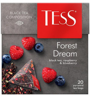Чай черный ТЕСС Форест Дрим пакет., с ароматом малины и черники и растител.компонентами 1,8гр*20п 