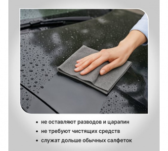 Салфетка КОРЕЙСКАЯ УМНАЯ для дома и авто УБОРКА БЕЗ РАЗВОДОВ, 30х40 см, НАБОР 5 штук, УНИВЕРСАЛЬНАЯ, LAIMA
