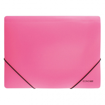 Папка на резинке Economix, А4, 500 мкм, корешок 20 мм, розовая