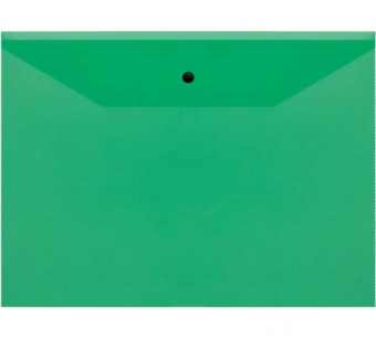Папка-конверт на кнопке А4 180мкм зеленая РЕГИСТР 