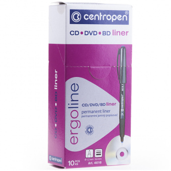 Маркер перманентный Centropen для CD, DVD, 0,6 мм, красный