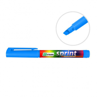 Текстовыделитель «Sprint», скошенный наконечник 1-5 мм, голубой